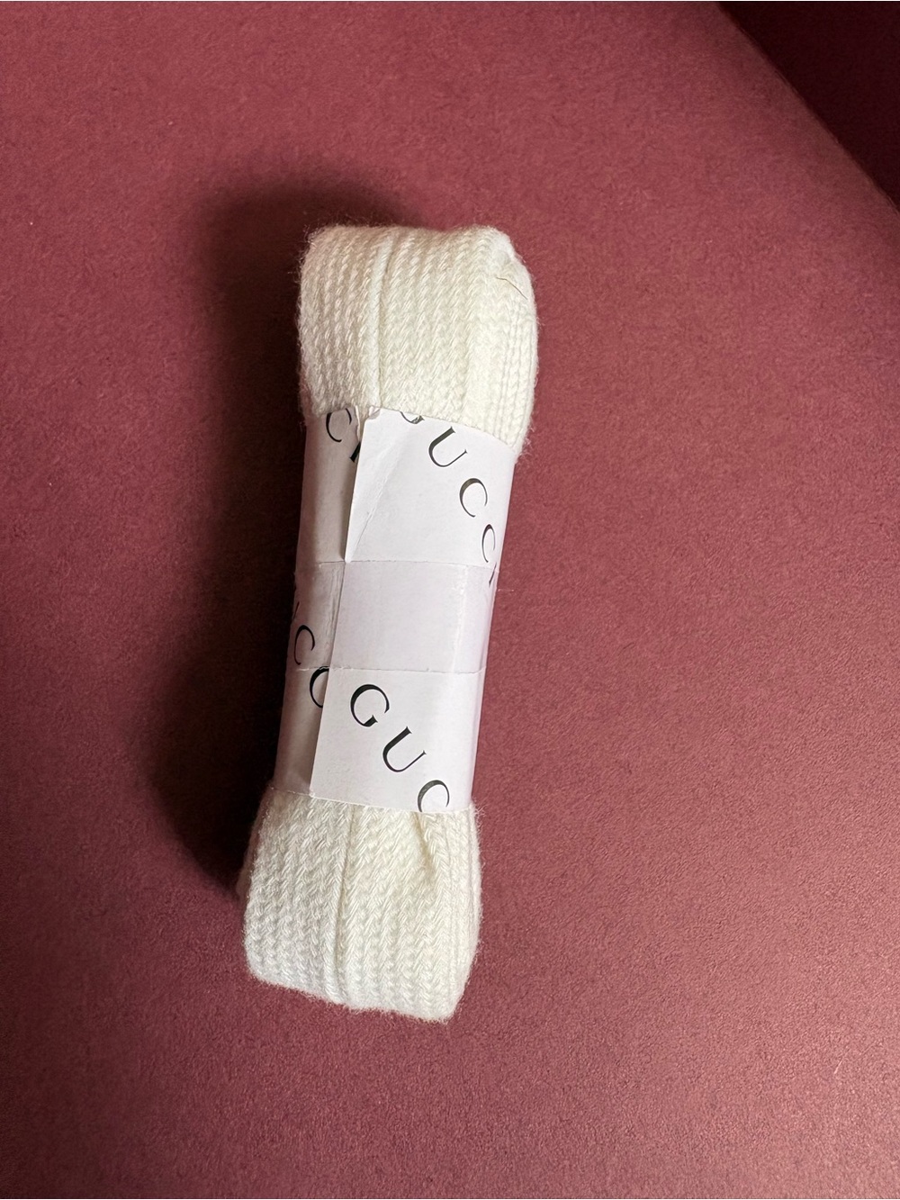 Gucci White Ribbed Knit Replacement Sneakers Laces